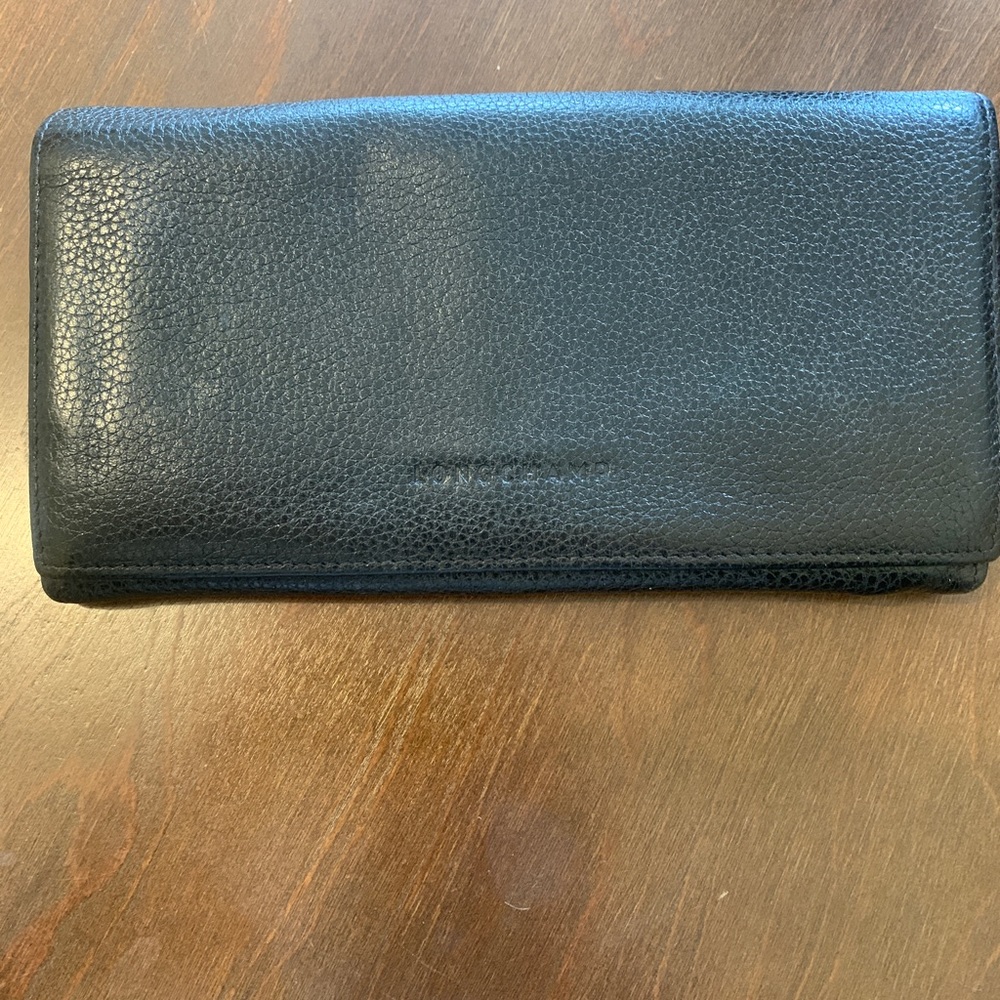Longchamp Black Leather Wallet